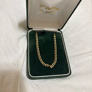 vintage 14k yellow gold mariner link chain 18”